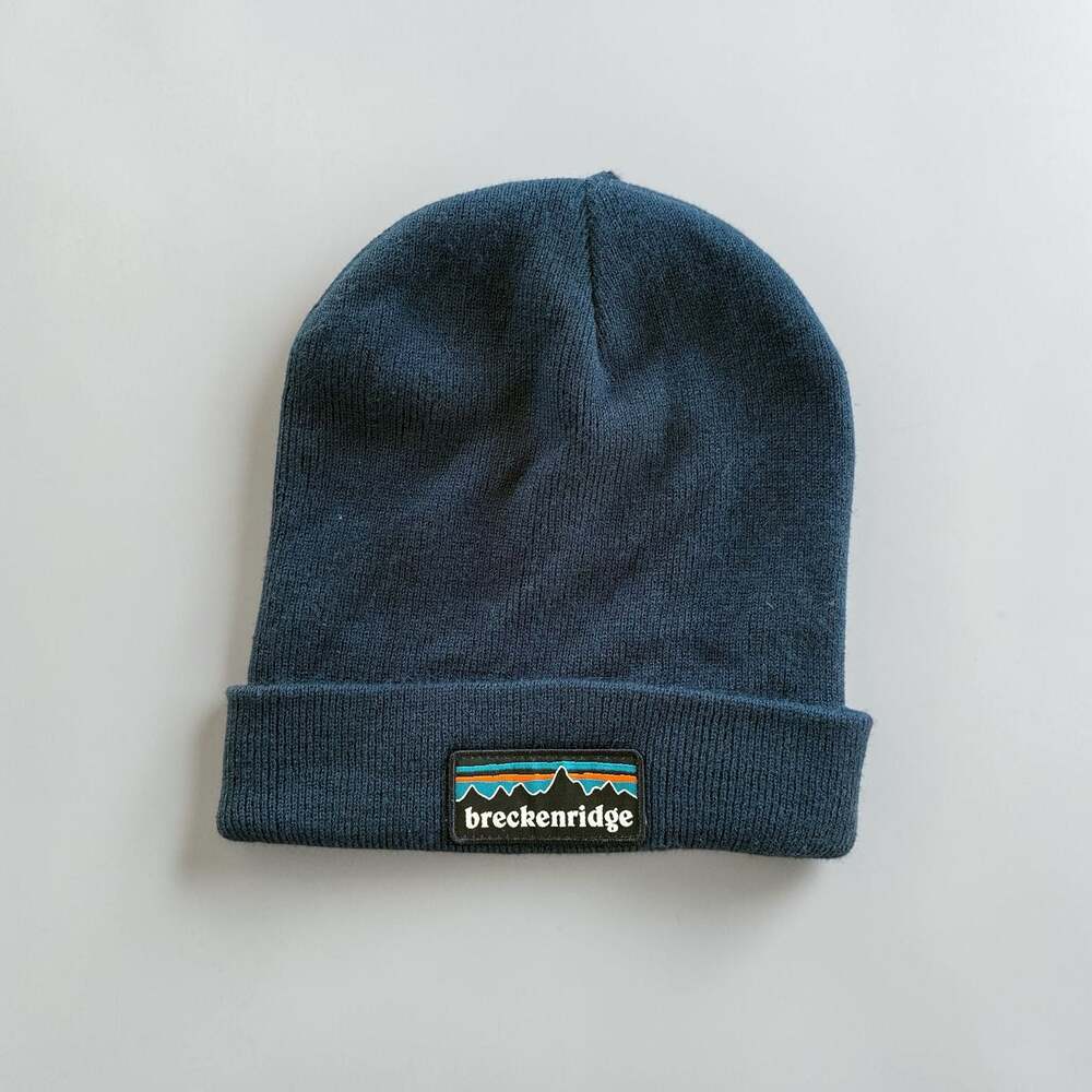 Neff Breckenridge Peak Patagonia-Inspired Logo Knit Beanie Navy